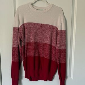 Men's Stylish Red Gradient Crewneck Sweater